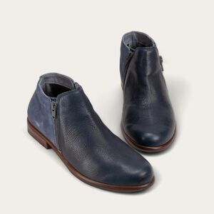Naot Aura Collection Helm Ink Leather Midnight Blue Suede Double Zipper Boots 42